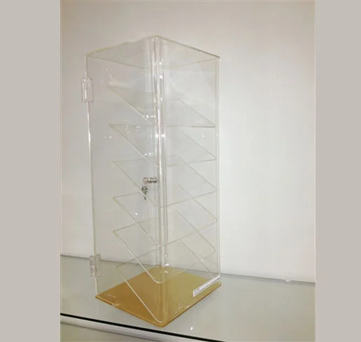 Acrylic Six Slanted Shelf Display Case - Acrylic display cases | Professional Acrylic display case by Houston Fixtures