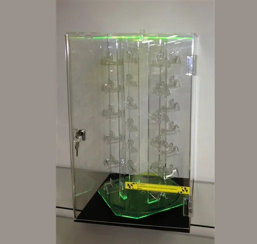 Acrylic Green Sunglass Holder in Display - Acrylic display cases | Professional Acrylic display case by Houston Fixtures